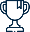 A blue pixel art trophy with the word " god " written in it.